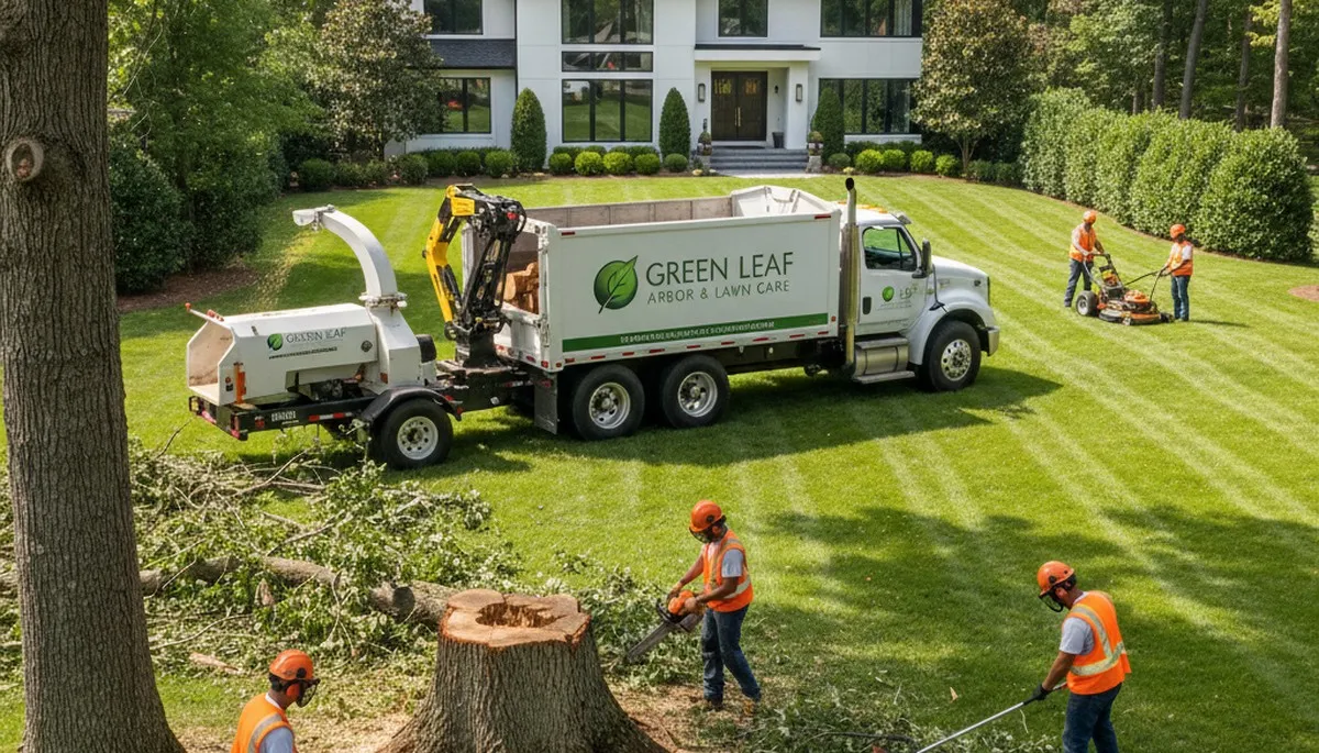 Professional lawn and tree care service in Naperville, IL enhancing healthy green residential yards