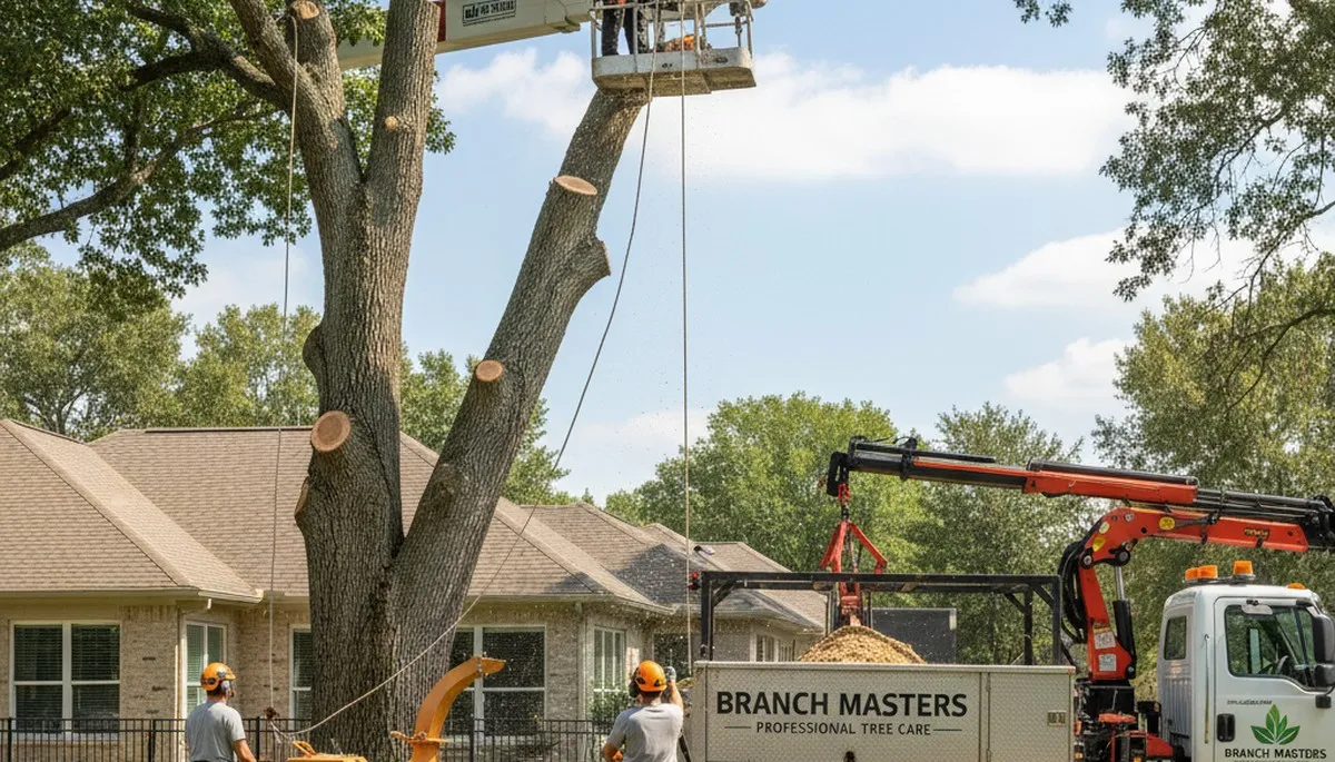 Arborist performing tree removal in Naperville, IL for Chop Hop Tree Service